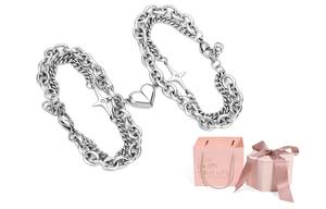 GENANX Браслет унисекс серебристо-белый