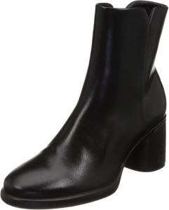 Женские утонченные роскошные ботильоны ECCO с каблуком 55 мм, Black Smooth Leather