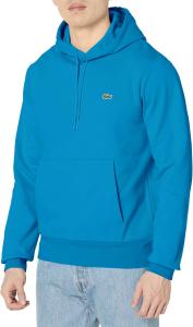 Толстовка Lacoste mens Men's Long Sleeve Solid Pop Over SweaterSweatshirt, Hilo Blue