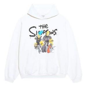 Толстовка x the simpsons cotton hoodie wide fit 'white' Balenciaga, белый