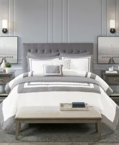 Комплект постельного белья Heritage из 8 предметов: одеяло и покрывало, размер Full/Queen Madison Park, серый