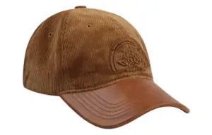 EVISU Хлопковая бейсболка с эластаном и кожаной вставкой мужская коричневая, Brown