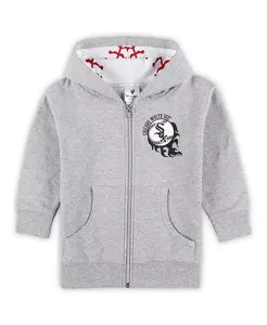 Детская худи на молнии Chicago White Sox в сером меланже Soft As A Grape