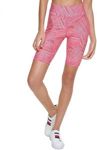 Женские компрессионные велосипедные шорты Tommy Hilfiger Sport с принтом и высокой талией, Lush Pink