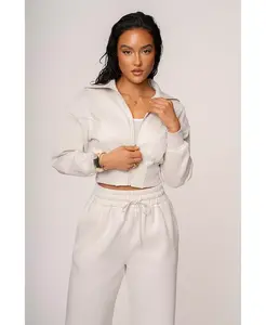 Куртка с молнией и логотипом JLUXLABEL, коричневый/бежевый