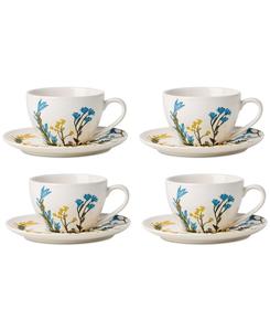 Набор из 4 чайных чашек и блюдец Дикие цветы Lenox, White