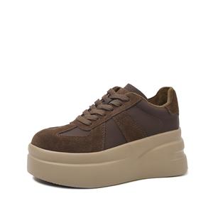 CAMEIDO Коричневые женские полуботинки на платформе без подкладки, цвет Brown Unlined