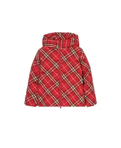 Детская клетчатая пуховая куртка с капюшоном - для малышек и для девочек постарше Burberry, красный