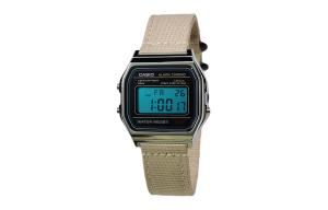 CASIO Мужские часы Retrofit Series с кварцевым механизмом и нейлоновым ремешком, черный циферблат