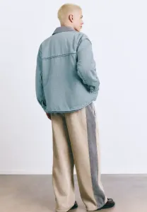 Джинсовая куртка с контрастным воротником Pull&Bear, Light-Blue Denim