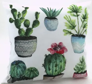 Weckbrodt декоративная подушка "Кактусы", чехол с наполнителем, садовая 45х45 см, цвет multi + bedruckt