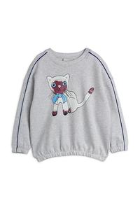 Детская хлопковая толстовка сиамского покроя Mini Rodini, серый