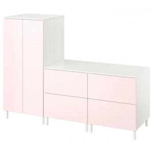 Гардероб SMÅSTAD/PLATSA IKEA, 180x57x133 см, цвет white pale pink
