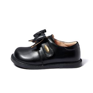 Низкие детские кожаные туфли для детей Snoffy, черный