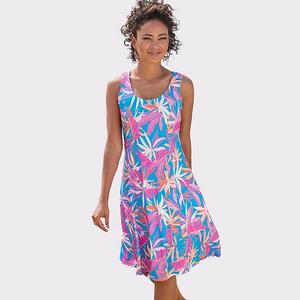 Женское платье с ремешками на спине и принтом Lascana, Blue And Pink