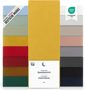 Простыня на резинке 120x200 см - Простыня на резинке из микрофибры в комплекте из 2 шт. - Цвет "Острая горчица" - Желтый Blumtal