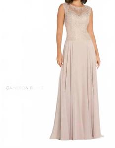 Вечернее платье с вышитым лифом в цвете кафе Cameron Blake