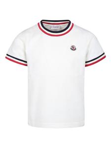 Moncler Enfant футболка с нашивкой-логотипом, белый