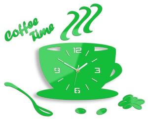 Настенные часы ModernClock Tasse 3d, 43x64x4 см, зеленый