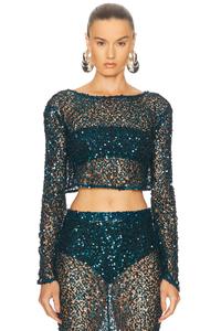 Сетчатый топ с пайетками и лодочкой Lapointe, Oz