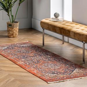 Ковер для помещений nuLOOM, 82 x 244 см, Fringed Performance, машинного ткачества, легко чистится, прочный, не линяет, Oliveira Red