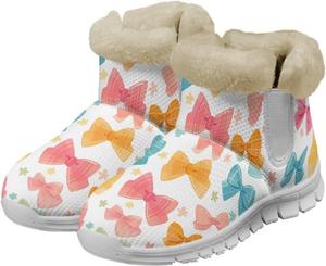 Зимние ботинки JoyLamoria, нескользящие, на низком каблуке, удобные для ходьбы, с поддержкой свода стопы, Butterfly