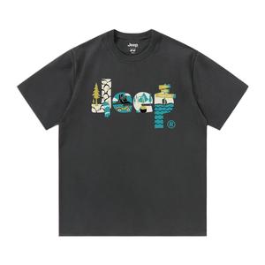 Футболка с круглым вырезом для школьников Jeep, темно-серый