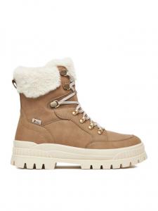 Женские ботинки Rieker кожаные на толстой подошве, бежевый