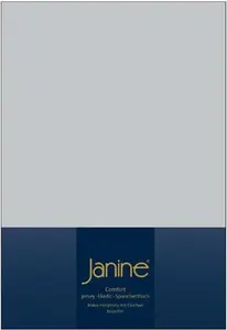 Простыня на резинке Janine Design из эластичного джерси (для кроватей с пружинным блоком) TOPPER 5001, серебристая, размер 150x200 см Original Janine