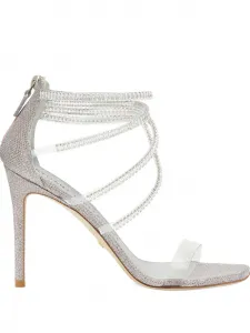 Босоножки Superglam на каблуке 100 мм Stuart Weitzman, серебристый