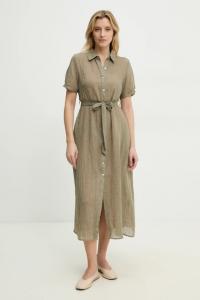 Льняное платье Answear.Lab, зеленый