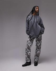 Брюки прямого кроя с низкой посадкой и принтом «пони» Topshop