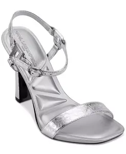 Босоножки Cybil на высоком каблуке с квадратным носком Karl Lagerfeld Paris, серебро