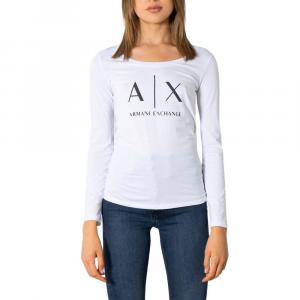 Белый хлопковый длинный рукав Armani Exchange