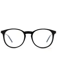 Очки в круглой оправе Saint Laurent Eyewear, черный