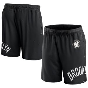 Мужские черные шорты из сетчатой ​​ткани с логотипом Fanatics Brooklyn Nets