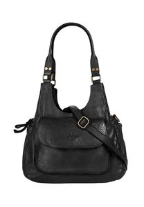 Сумка через плечо, натуральная кожа, производство Италия Samantha Look, черный