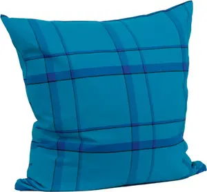 Подушка из органического хлопка, лазурная клетка, 60 x 60 см, Hammock Bliss HängemattenGlück