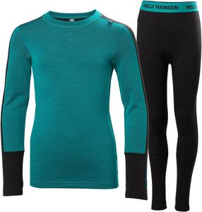 Детское термобелье Helly-Hansen Jr Lifa Merino Midweight Set, влагоотводящая шерсть мериноса, для зимнего катания Helly Hansen, 466 Signal Green