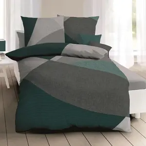 Постельное белье Dream Sleep Flannel Vista 135x200 см + 80x80 см Emerald Traumschlaf