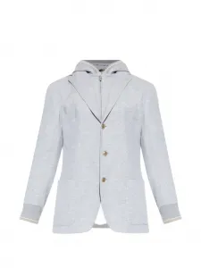 Куртка с капюшоном на пуговицах Eleventy, серый