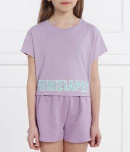 Футболка детская Patrizia Pepe хлопковая короткая, лавандовый