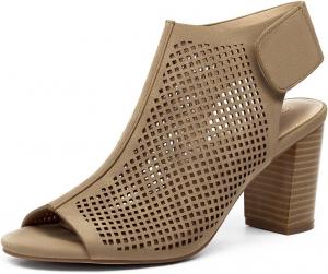 Женские босоножки Coutgo с открытым носком, с вырезами, на высоком толстом каблуке с ремешком на щиколотку, Green