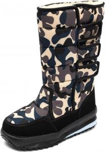 Унисекс зимние ботинки ZQW с камуфляжным узором, на липучке, средней высоты, с толстой подошвой, не скользящие, широкой колодкой, с плюшевой подкладкой, теплые и легкие для улицы, Grey