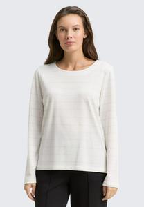 Топ TOM TAILOR Long sleeved top, White Stripe With Lurex/White