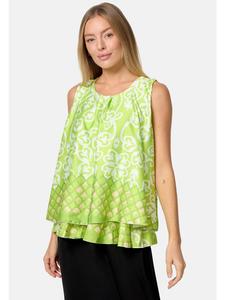 PM SELECTED Топ с атласной накладкой, зеленый