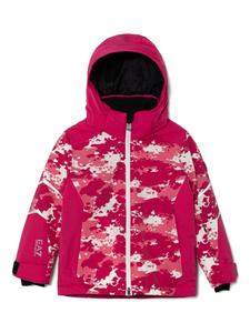 Куртка с абстрактным узором Emporio Armani Kids, розовый