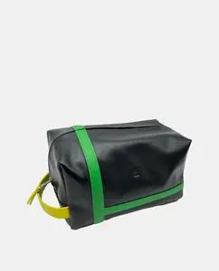 Средняя мужская косметичка из телячьей кожи напа Dudu, черный