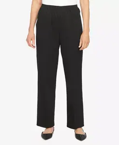 Узкие повседневные брюки с заниженной талией Petite Mid-Rise Casual Pants Alfred Dunner, черный