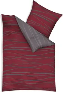 Постельное белье из тонкой фланели Motion 135 х 200 см, цвет рубиново-красный, антрацит Kaeppel